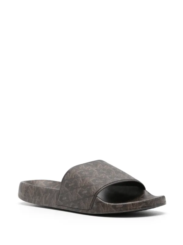 Michael Michael Kors Gilmore logo-print Slides | Brown | FARFETCH JO