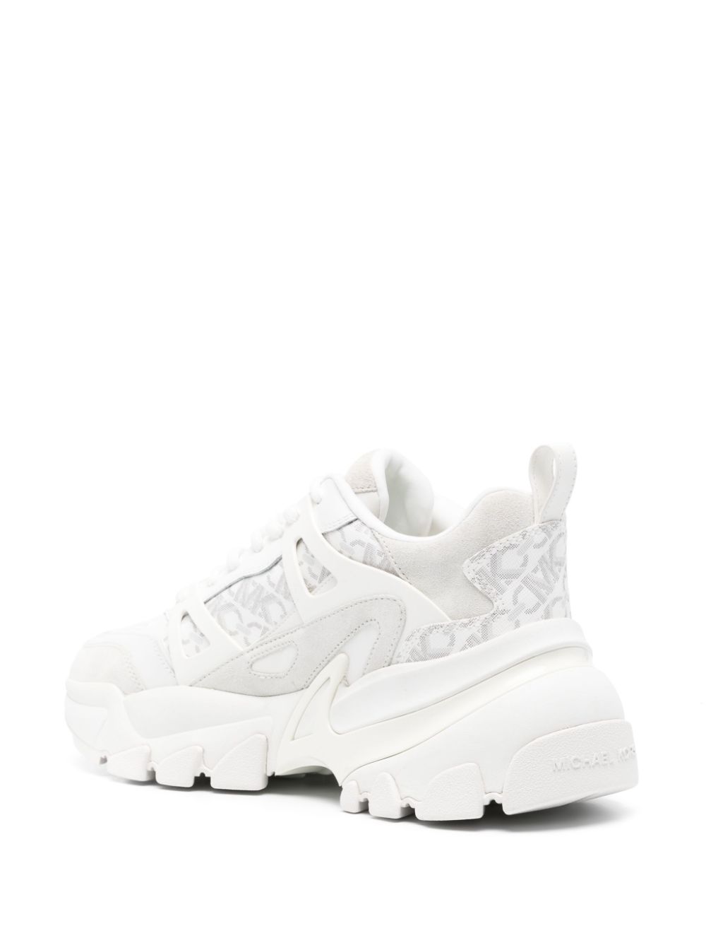 Shop Michael Kors Nick Empire Logo-print Sneakers In White