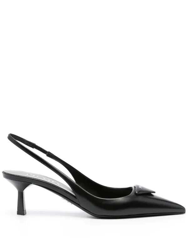 Prada レザーパンプス | ブラック | FARFETCH JP