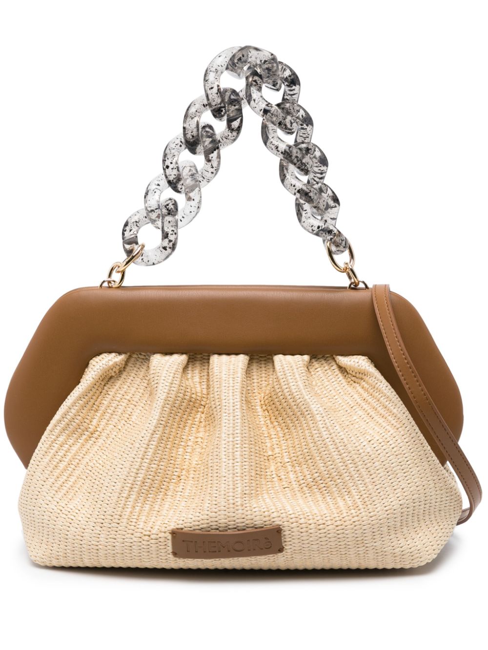 Themoirè Bios straw shoulder bag