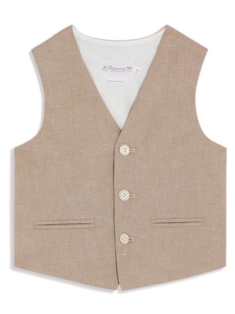 Bonpoint button-up linen-blend waistcoat