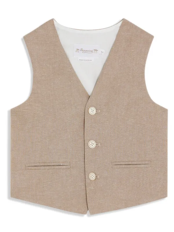 Bonpoint ボタン ベスト | ニュートラル | FARFETCH JP