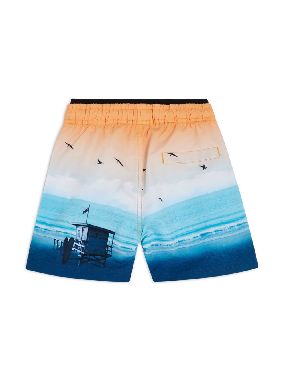 Shop Molo Neal Sunset Beach Swim Shorts In Blue