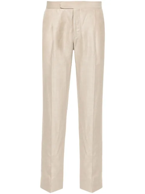 Brioni pantalones tapered con tiro medio