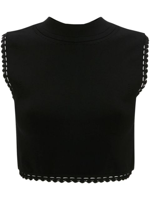 Victoria Beckham VB Body scallop-trim tank top