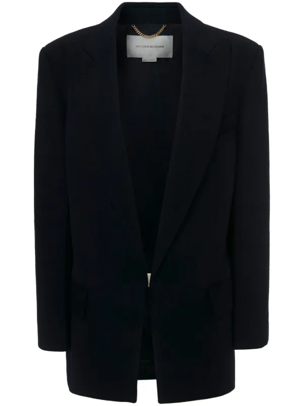 Victoria Beckham Peak-lapel Wool-cashmere Blazer in Blue