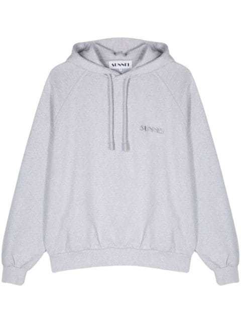 Sunnei logo-embroidered cotton hoodie