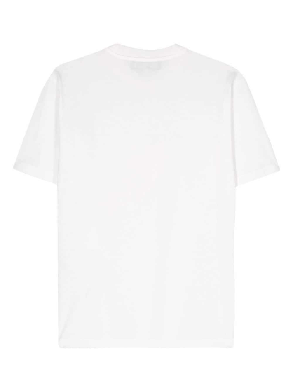 Shop Sunnei Cuori-di-pietra-print Cotton T-shirt In White
