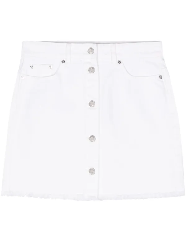 Michael Michael Kors Frayed Denim Mini Skirt White FARFETCH UK