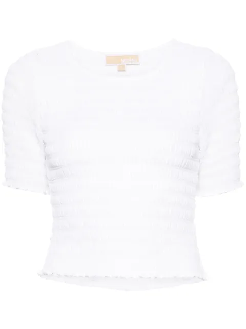 Michael Michael Kors ruffled-trim smocked T-shirt