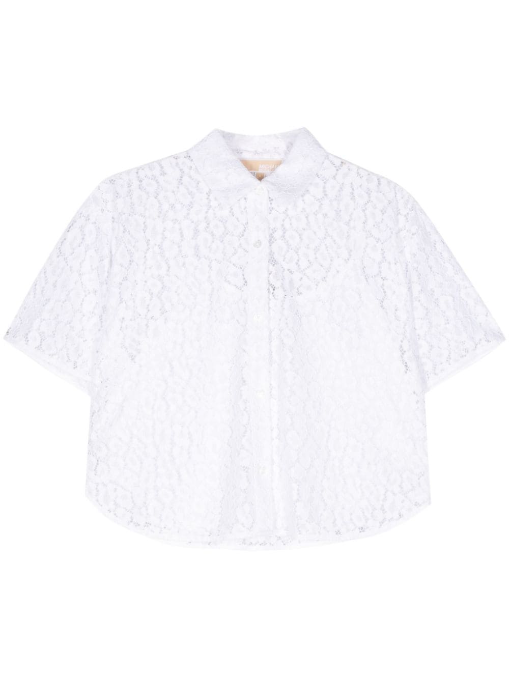 Michael Michael Kors 豹纹凸纹蕾丝衬衫 In White