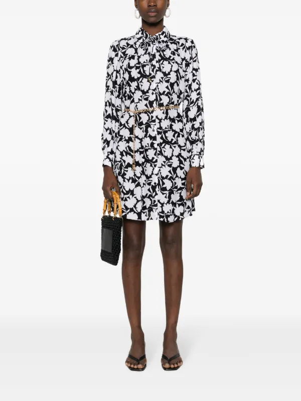 MICHAEL KORS スタッズフローラルプリントジョーゼットミニドレス