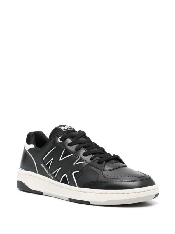 【関税&送料込】Michael By Michael Kors Leather Sneaker Michael Kors MK Logo Tan Canvas Brown Leather Low Top Cap