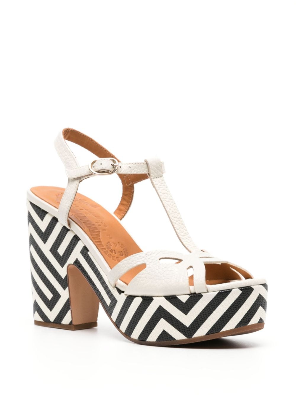Shop Chie Mihara Jinga 110mm Patterned Sandals In White
