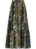 ETRO floral-print cotton maxi skirt - Black