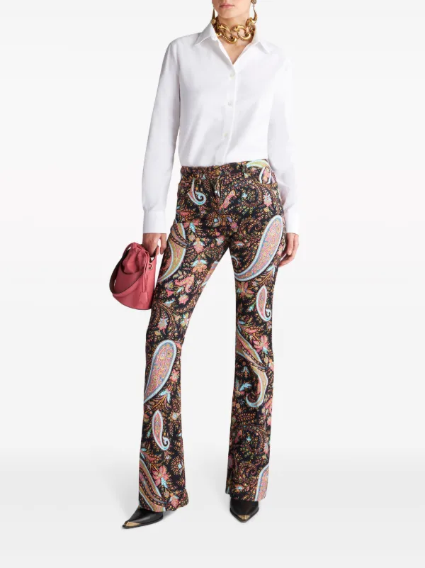 パンツ ETRO PRINTED FLARED TROUSERS ETRO paisley-print Flared Trousers | Black | FARFETCH