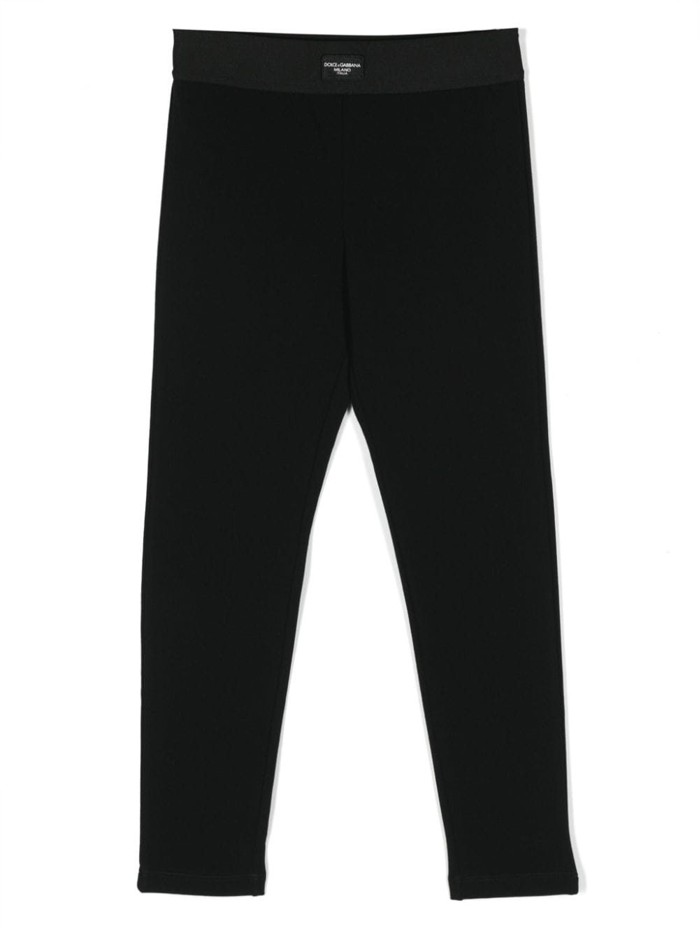 Dolce & Gabbana Kids' Appliqué-logo Straight-leg Leggings In Black