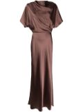 Amsale draped satin gown - Brown