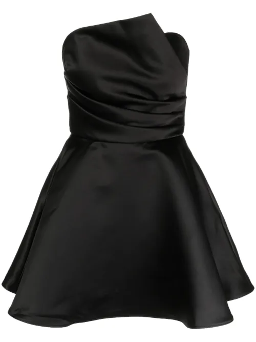 Robe courte asymétrique drapée - Amsale - Modalova