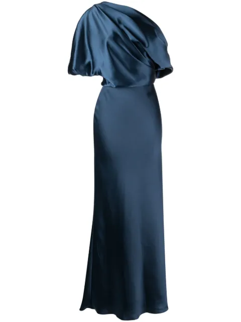 Amsale off-shoulder draped maxi dress