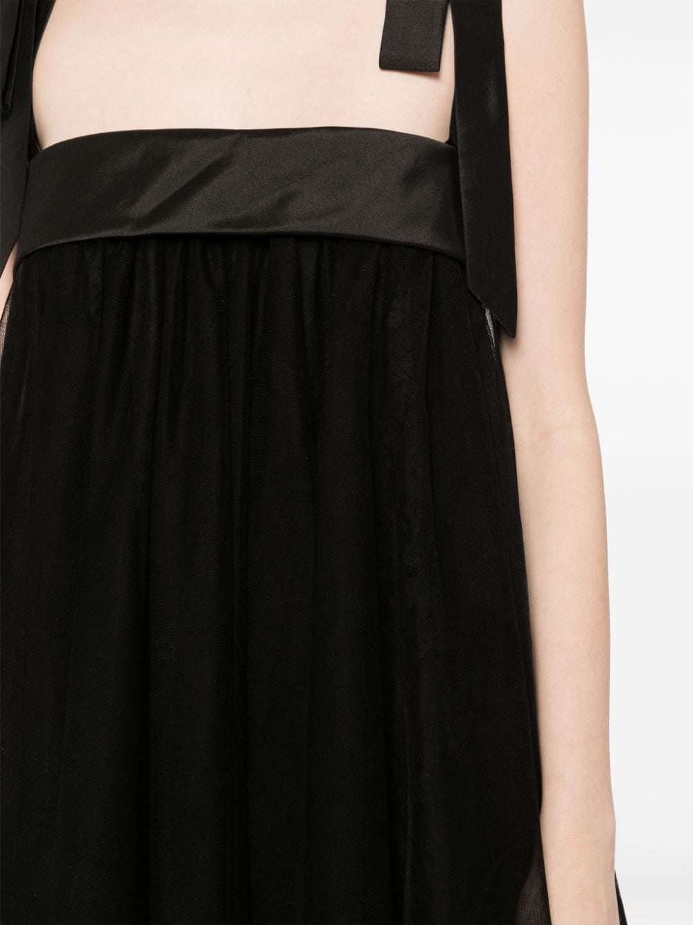 Amsale Tulen mini-jurk Zwart