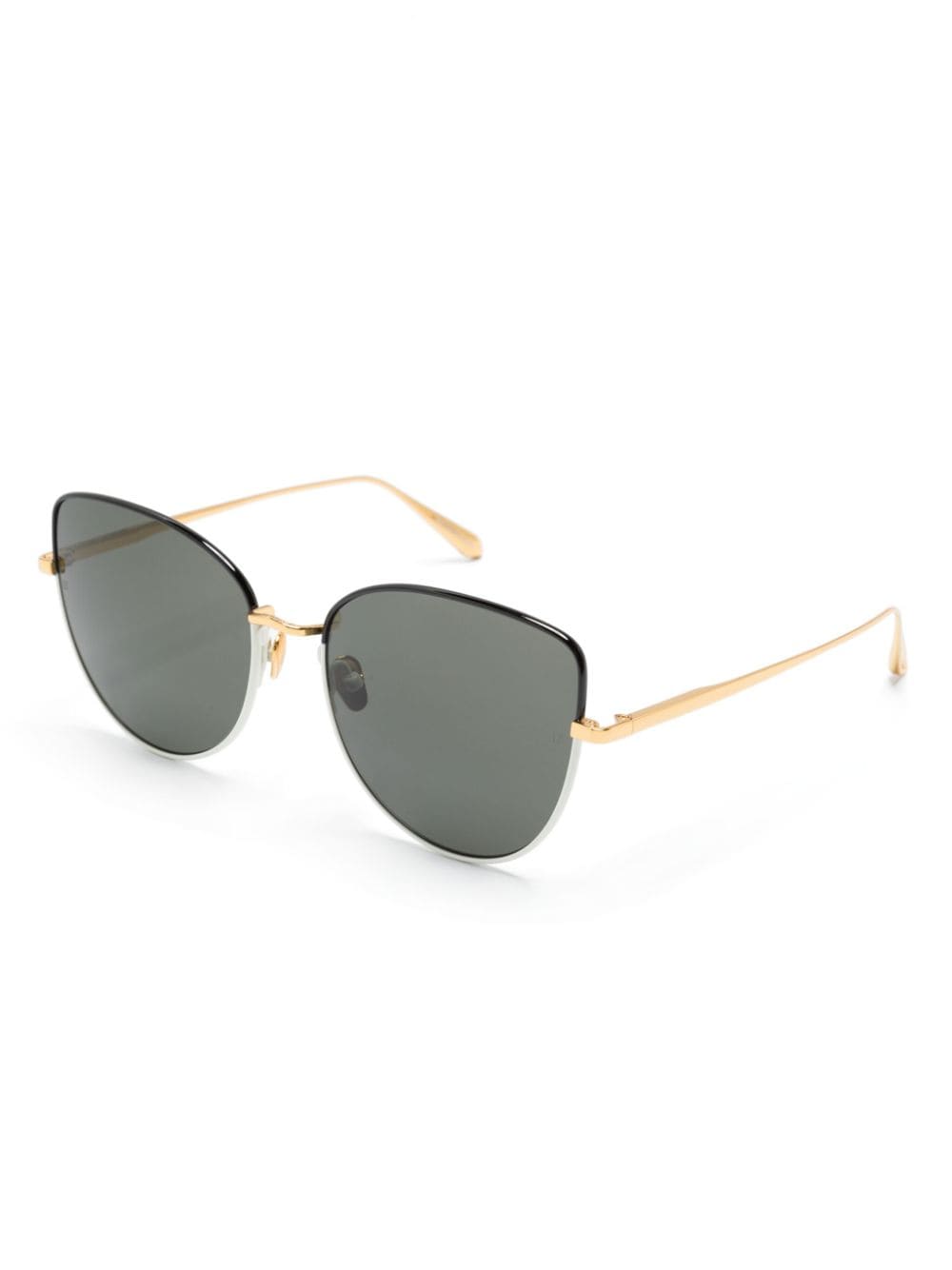 Shop Linda Farrow Eloise Oversize-frame Sunglasses In Gold