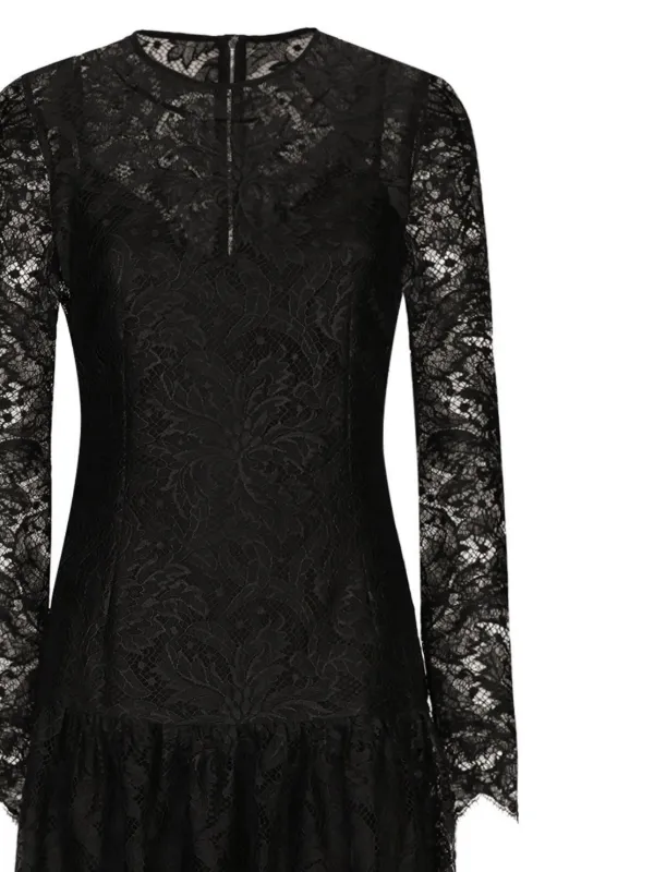 【送料&関税込】Dolce & Gabbana Chantilly Lace Midi Skir Chantilly lace midi skirt in Black for Women | Dolce&Gabbana® US