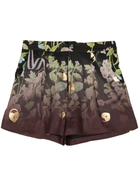 Cynthia Rowley floral-printed faded-effect shorts