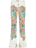 ETRO floral-print flared trousers - White