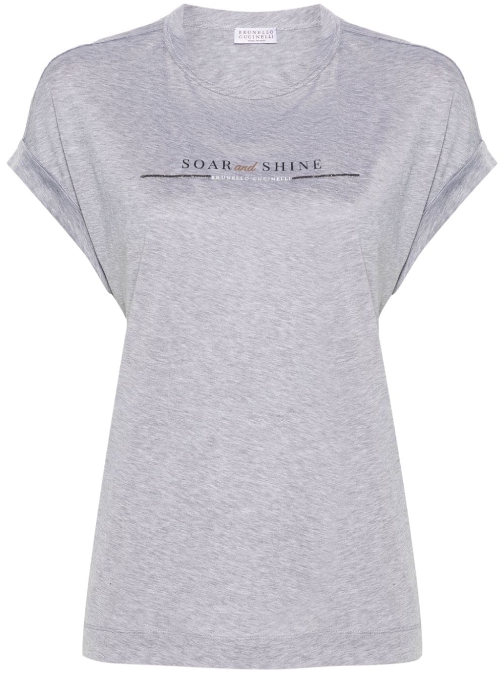 Brunello Cucinelli Logo-print Cotton T-shirt In Grey