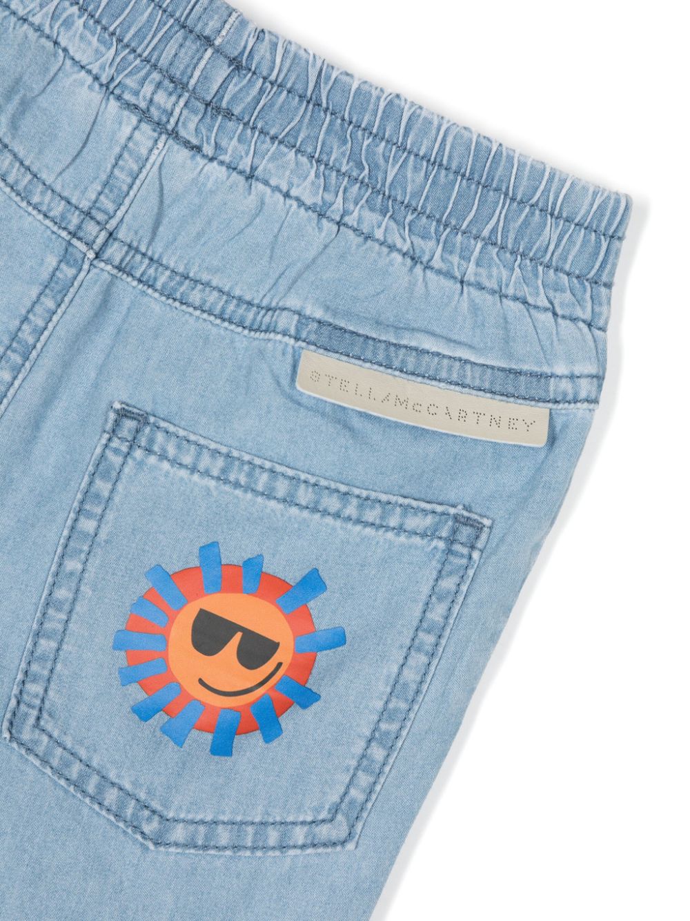 Shop Stella Mccartney Sunshine Face-print Jeans In Blue