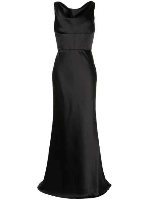 Amsale cowl neck corset gown