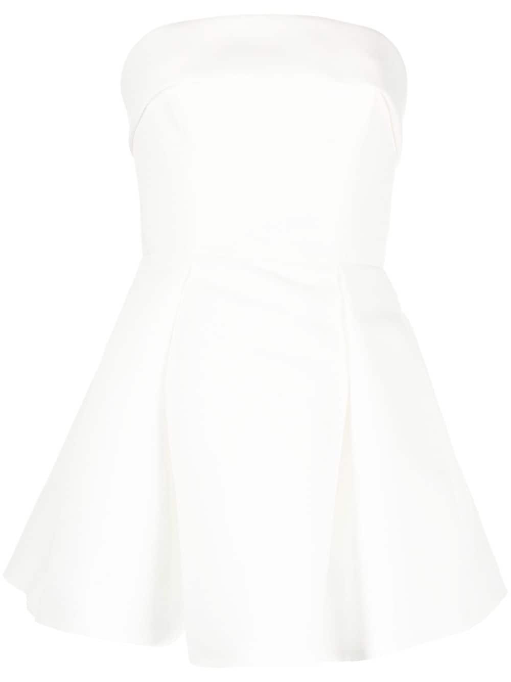 Amsale Pleated Mini Dress In White