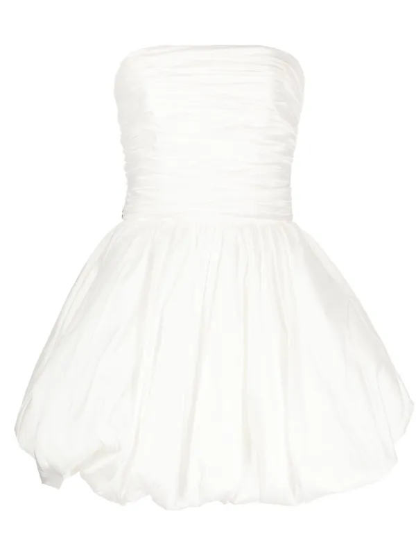 Amsale Taffeta Dropped Waist Mini Dress | White | FARFETCH GE Amsale Taffeta Dropped Waist Mini Dress | White | FARFETCH GE