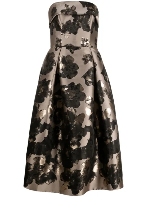 Amsale floral sleeveless midi dress P732 - 0