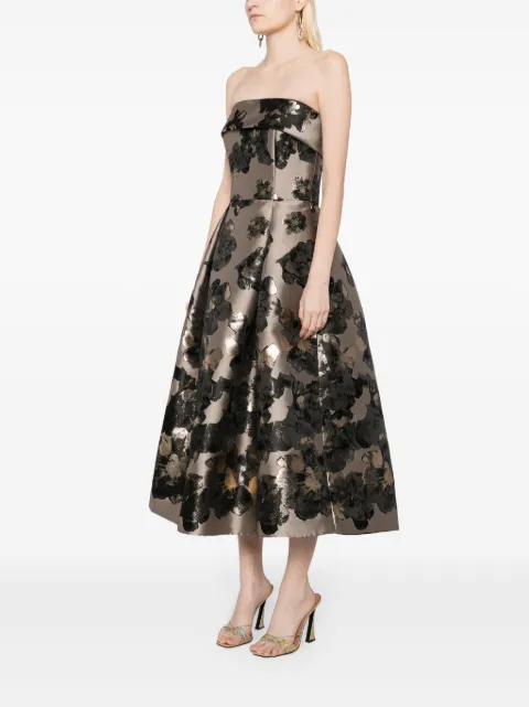 Amsale floral sleeveless midi dress P732 - 2