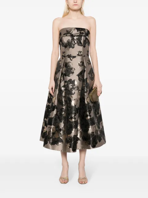 Amsale floral sleeveless midi dress P732 - 1