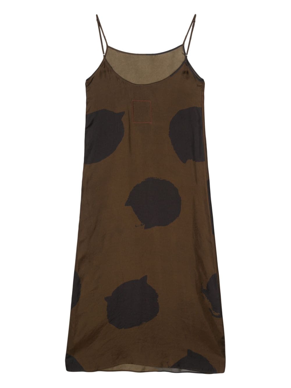 Shop Uma Wang Anaya Abstract-print Midi Dress In Brown