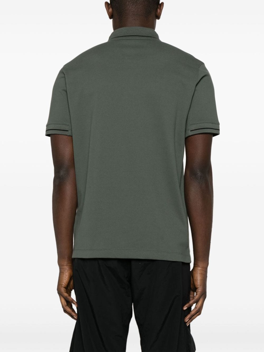 Shop Moncler Logo-patch Cotton Polo Shirt In Green