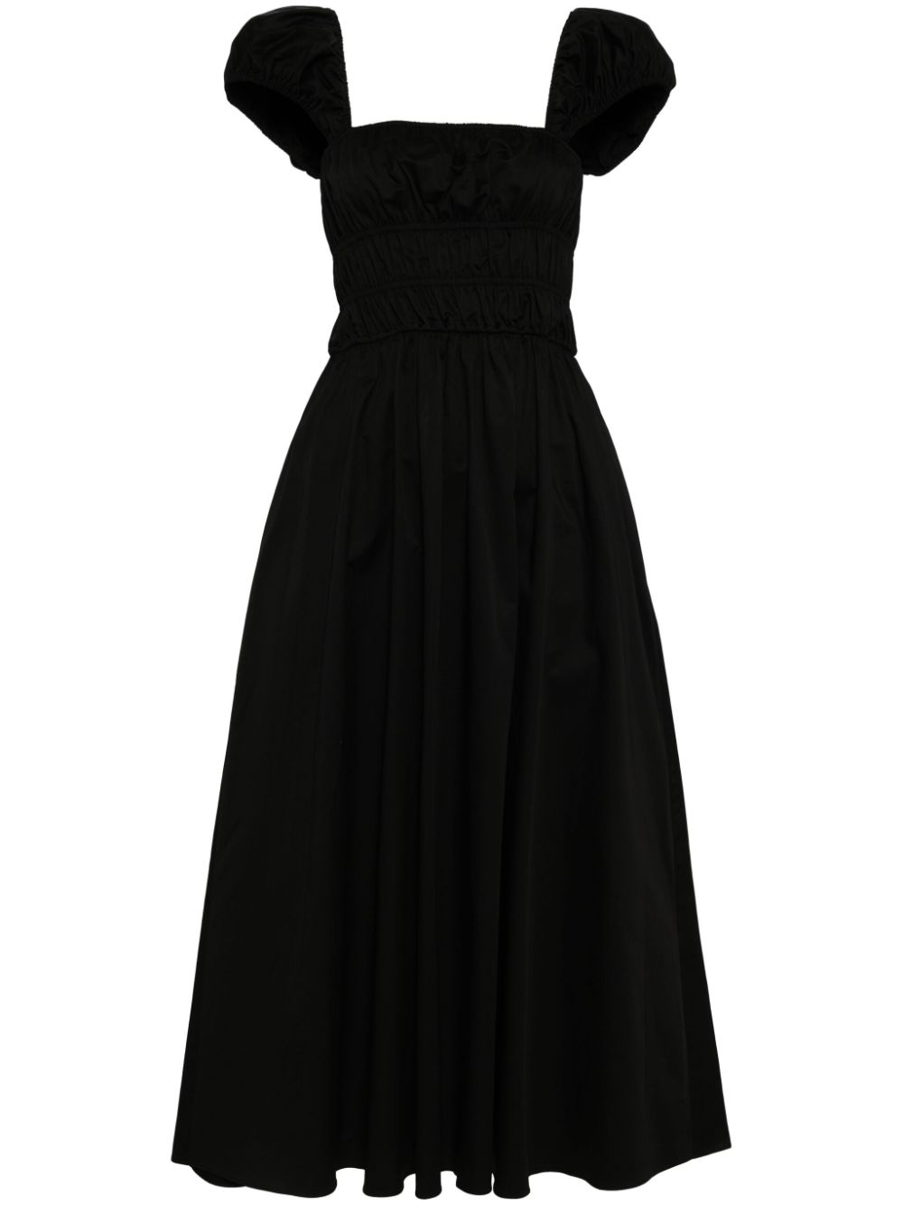 Cynthia Rowley Midi Length Cotton Dress In Black