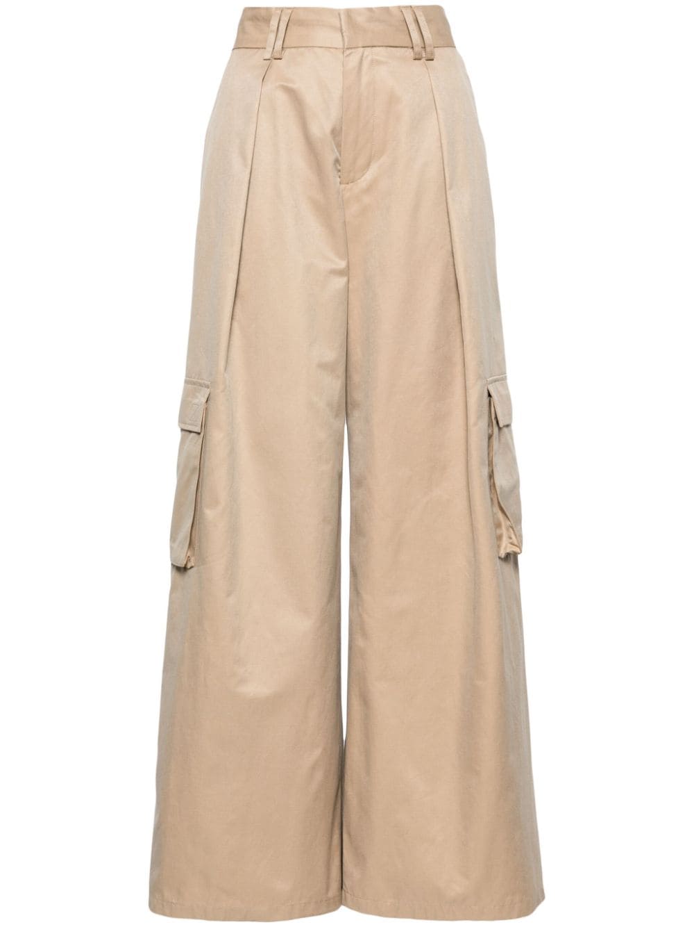 Cynthia Rowley Marbella Wide-leg Cargo Trousers In Brown