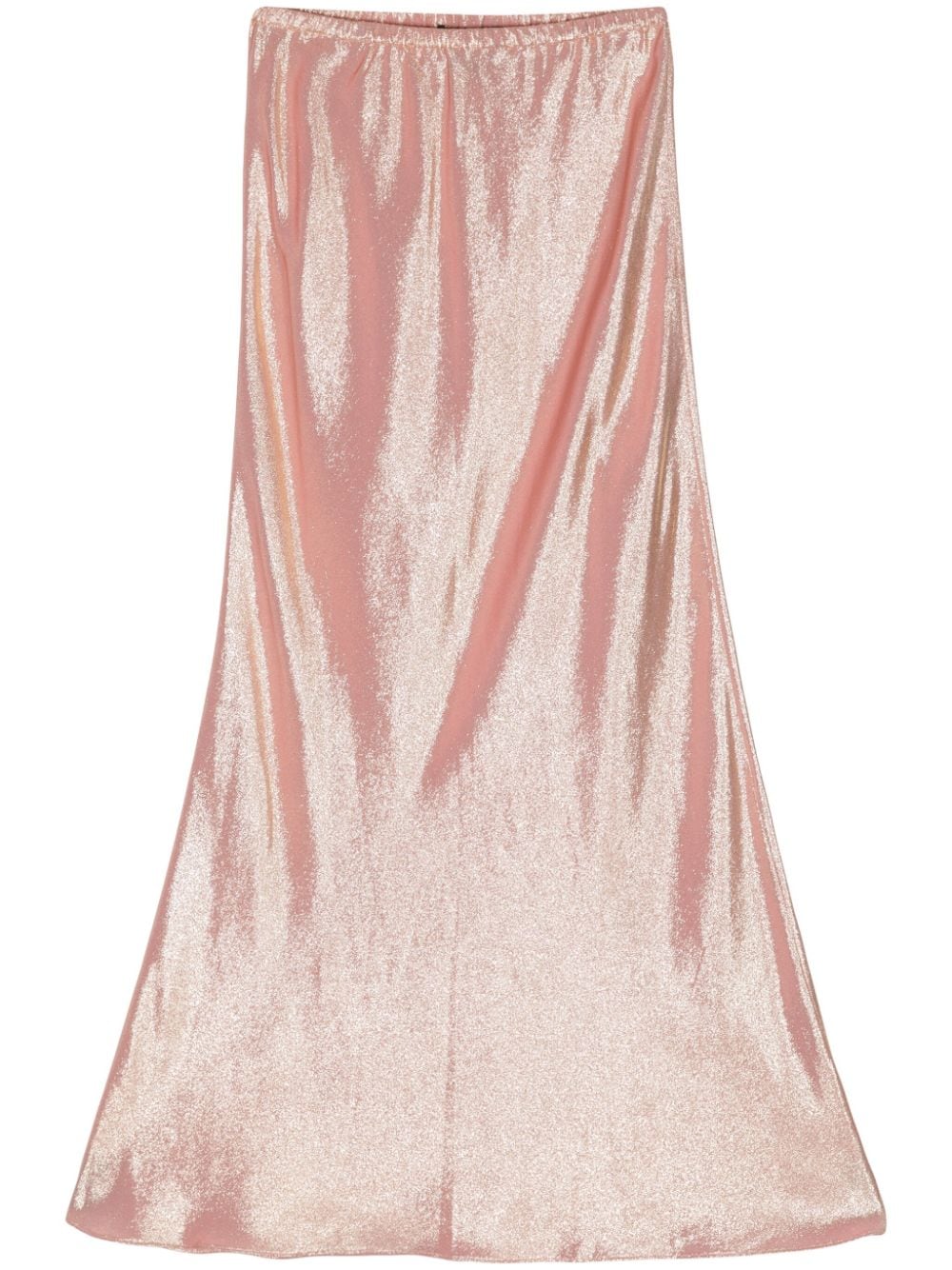 Cynthia Rowley Lamé-effect Maxi Silk Skirt In Pink