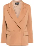 Cynthia Rowley wide-lapel double-breasted cady blazer - Neutrals