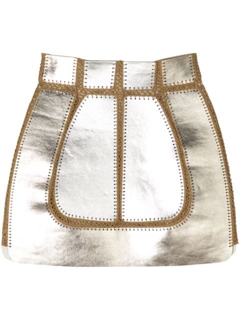 Cynthia Rowley metallic-effect panelled miniskirt