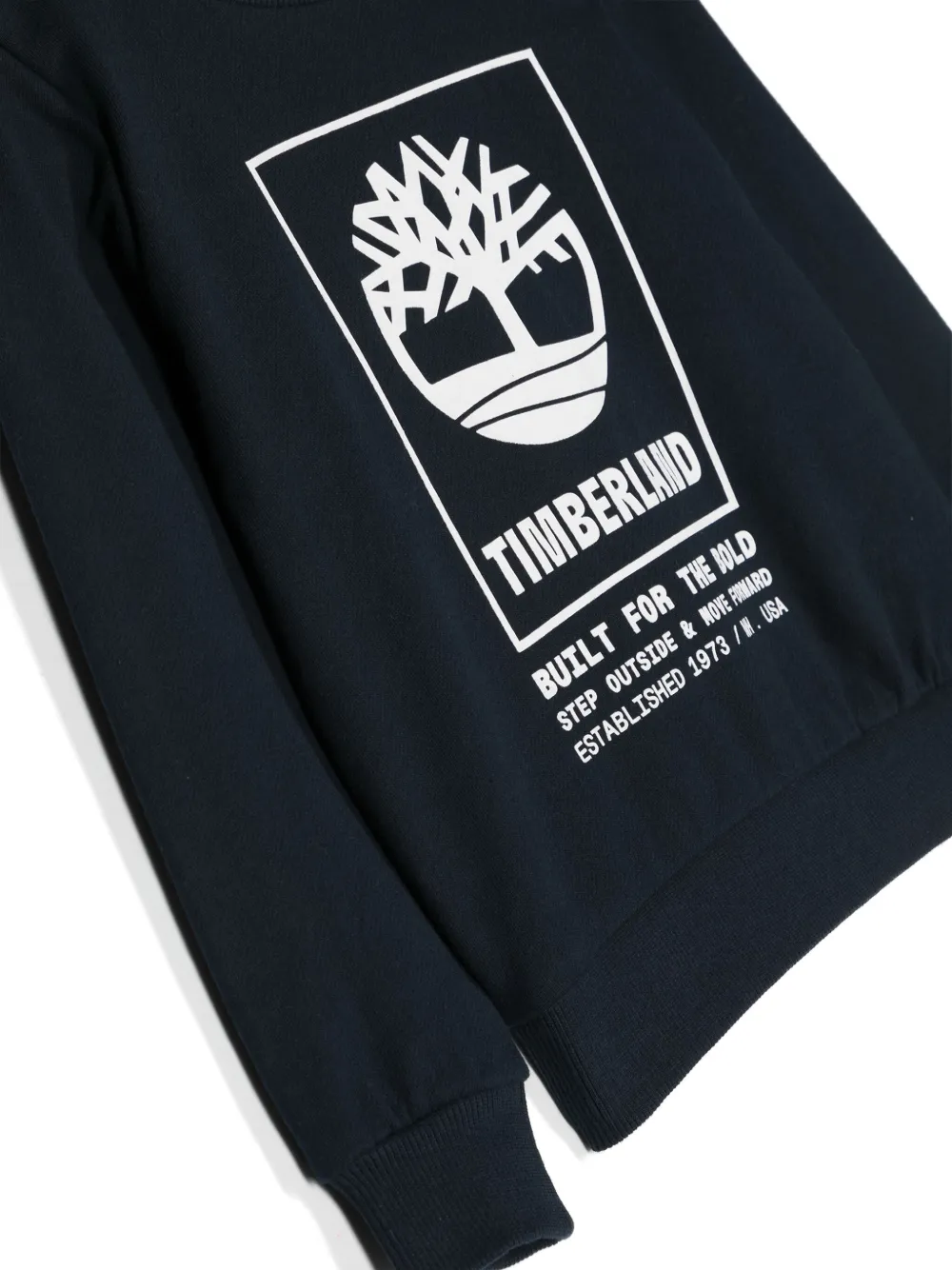 Timberland Kids Katoenen sweater met logoprint Blauw
