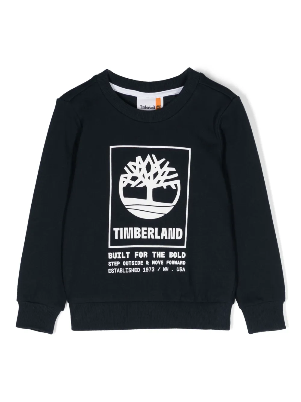 Timberland Kids Katoenen sweater met logoprint Blauw