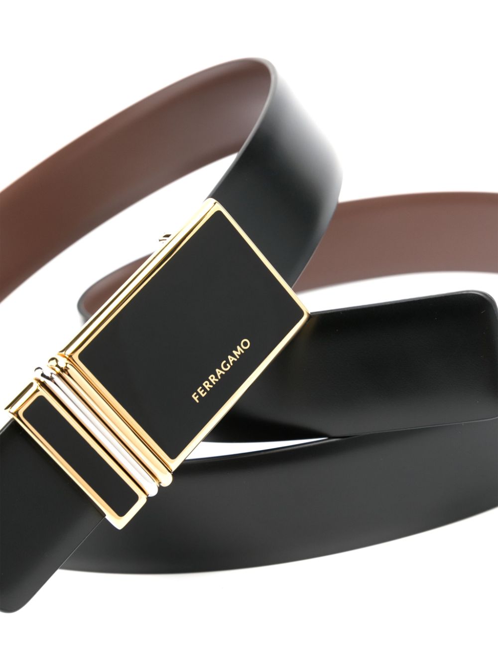 Ferragamo Leren riem Zwart