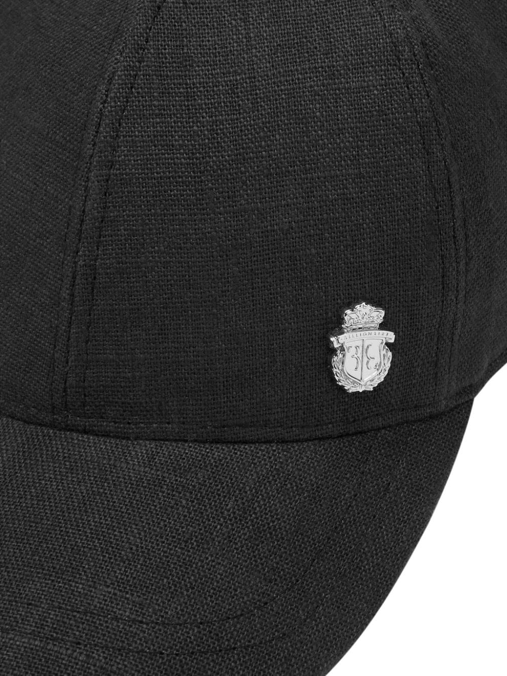 Shop Billionaire Logo-appliqué Linen Baseball Cap In Black