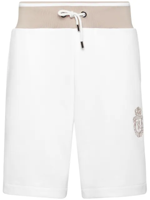 Billionaire logo-embroidered cotton track shorts