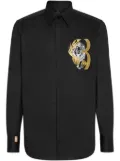 Billionaire logo-embroidered cotton shirt - Black